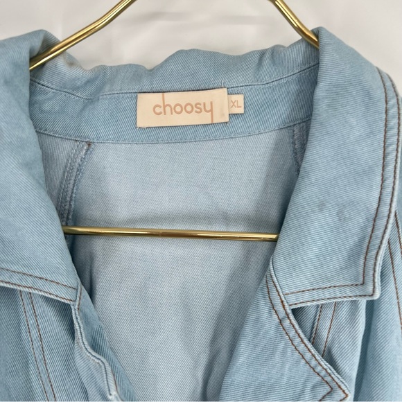 Choosy Minh Romper denim jumpsuit size extra large chambray soft denim cloth - Picture 7 of 10